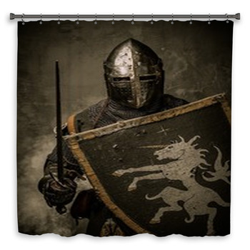 Medieval Knight With Sword Custom Size Shower Curtain