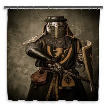 Medieval Knight With Sword Custom Size Shower Curtain