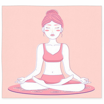 Meditation Yoga Woman Woman Asana Custom Size Floor Mat