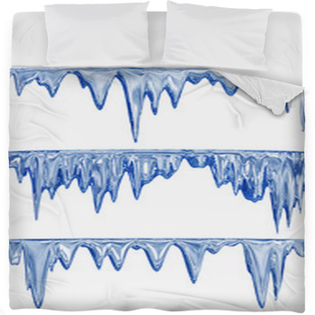Melting Blue Icicles Fleece Bed Blanket