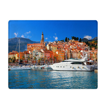 Menton  Colorful Port  South Of France Bath Mat