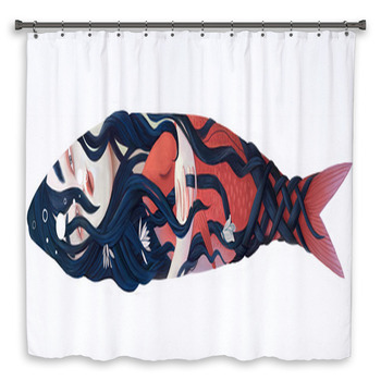 Mermaid And Her Pet Custom Size Shower Curtain