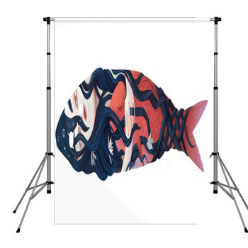 Mermaid And Her Pet Illustration Pole Pocket Backdrop
