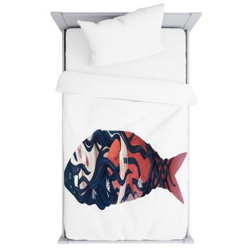 Mermaid And Her Pet Illustration Of A Toddler Duvet