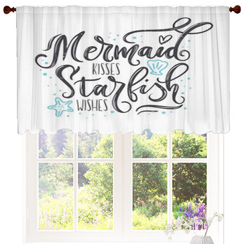 Mermaid Kisses Starfish Wishes Quote  Custom Size Valance