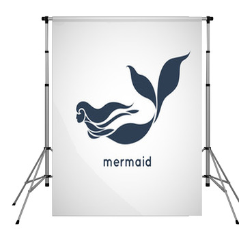 Mermaid Logo Vector Pole Pocket Backdrop