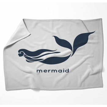 Mermaid Logo Vector Woven Throw Blanket