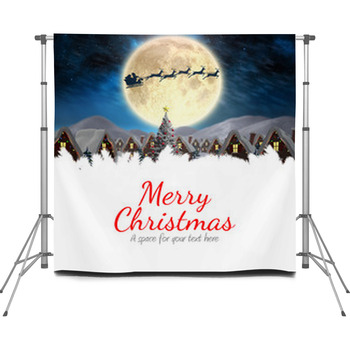 Merry Christmas Against Santa Custom Size Backdrop