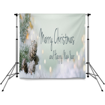 Merry Christmas And Happy New Year  Pole Pocket Backdrop