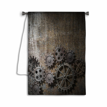 Metal Background With Rusty Gears And Cogs Towel