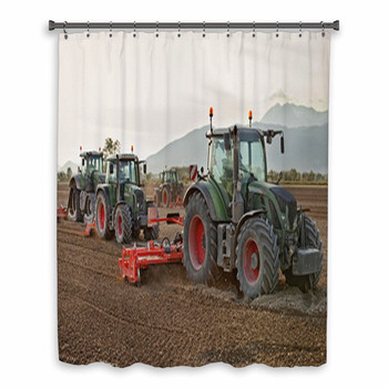 Mezzi Agricoli A Lavoro Custom Size Shower Curtain