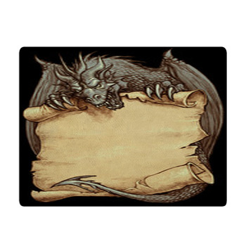 Mighty Dragon Holding An Old Paper Scroll Bath Mat