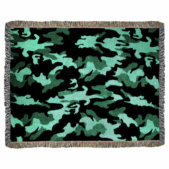Military Camouflage Background Woven Throw Blanket