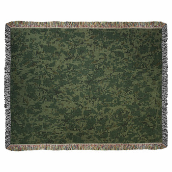Military Camouflage Textile Woven Throw Blanket