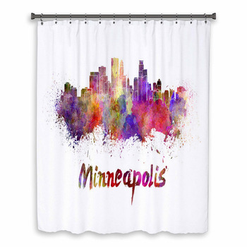 Minneapolis Skyline In Custom Size Shower Curtain