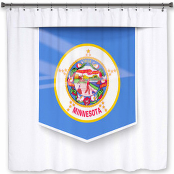 Minnesota State Flag Square Label With Shower Curtain