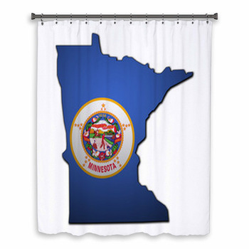 Minnesota State With Flag Custom Size Shower Curtain