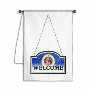 Minnesota Welcomes You Old Metal Sign Isolated Towel