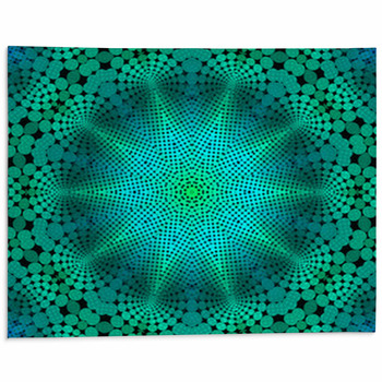 Mirror Abstract Teal Emerald Green Print Area Rug