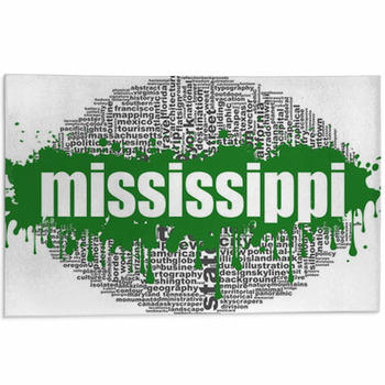 Mississippi Word Cloud Design Area Rug