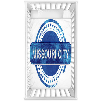 Missouri City Grunge Blue Stamp Baby Crib Comforter