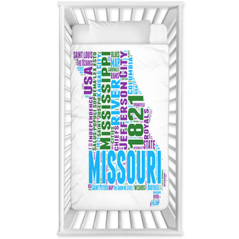 Missouri Usa State Map Tag Cloud Baby Crib Comforter