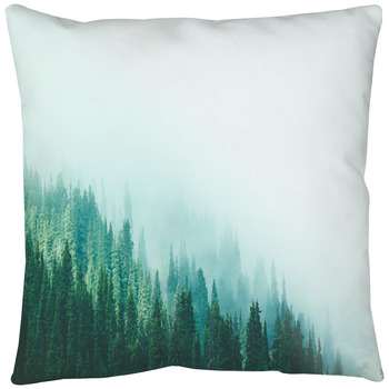 Misty Fog Pine Forest Mountain Washable Floor Pillow