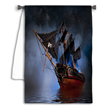 Model Pirate Ship With Fog And Water Towel