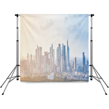 Modern Cityscape Panoramic Pole Pocket Backdrop
