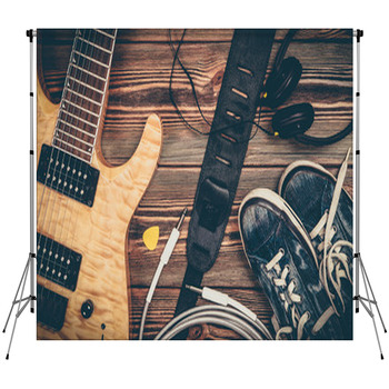Modern Electric Guitar Fleece Backdrop