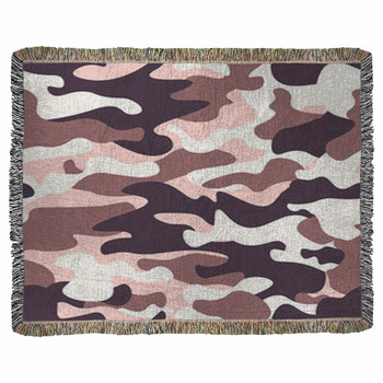 Modern Fashion Vector Trendy Camo Woven Throw Blanket