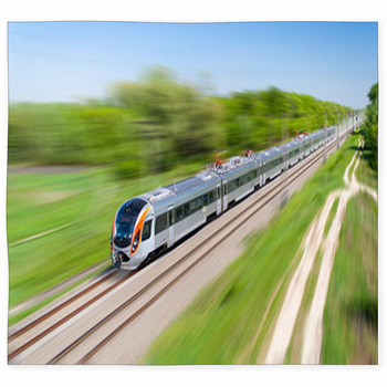 Modern Hi-speed Passenger Train In  Custom Size Floor Mat