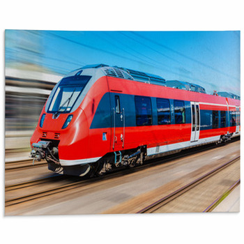 Modern High Speed Train Area Rug