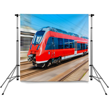 Modern High Speed Train Pole Pocket Backdrop