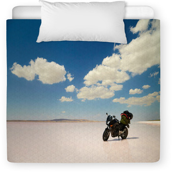 Modern Motorbike At Salt Lake. Travel  Toddler Comforter