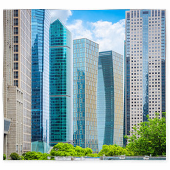 Modern Office Buildings Custom Size Floor Mat