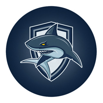 Modern Professional Logo For Sport Team Shark  Round Rug