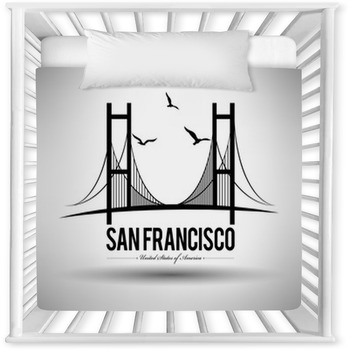 Modern San Francisco Type Design Baby Crib Comforter