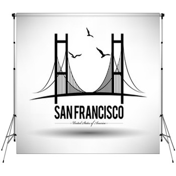 Modern San Francisco Type Design Fleece Backdrop