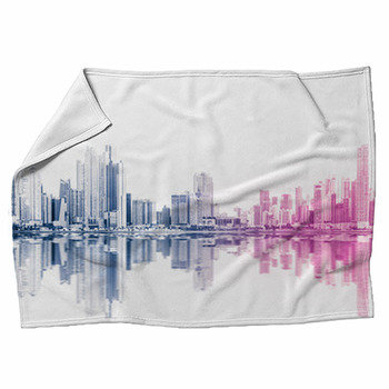 Modern Skyline Abstract Style Skyscraper Fleece Blanket