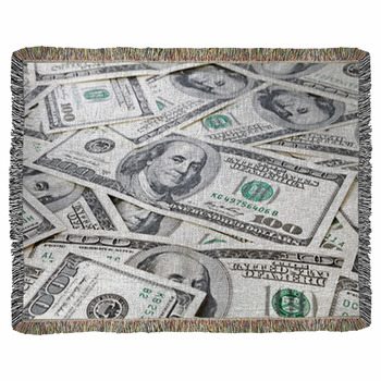 Money Background Woven Throw Blanket
