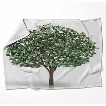 Money Growing On A Tree Fleece Blanket