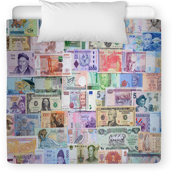 Money Of The Different Countries. Toddler Duvet