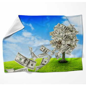 Money Tree Woven Throw Blanket