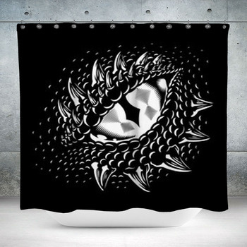 Monochrome Dragon Eye Custom Size Shower Curtain