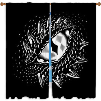Monochrome Dragon Eye Custom Size Window Curtain