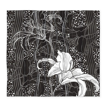 Monochrome Seamless Pattern With Custom Size Floor Mat