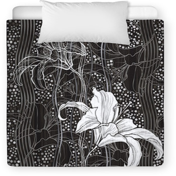 Monochrome Seamless Pattern With Toddler Comforter