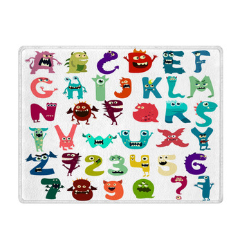 Monster Funny Cut Aphabet With English Letter Bath Mat