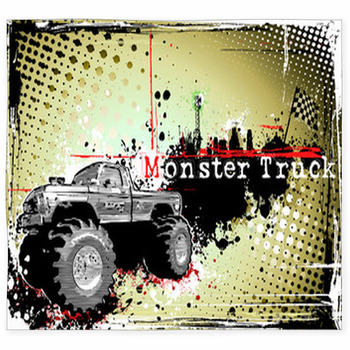 Monster Truck Horizontal Poster Custom Size Floor Mat